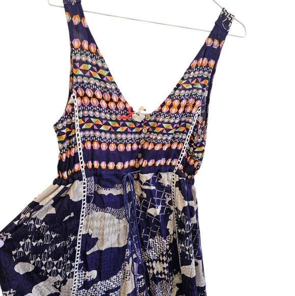 Raga Boho Print Cover-up Tie Dress NEW - Picture 3 of 7
